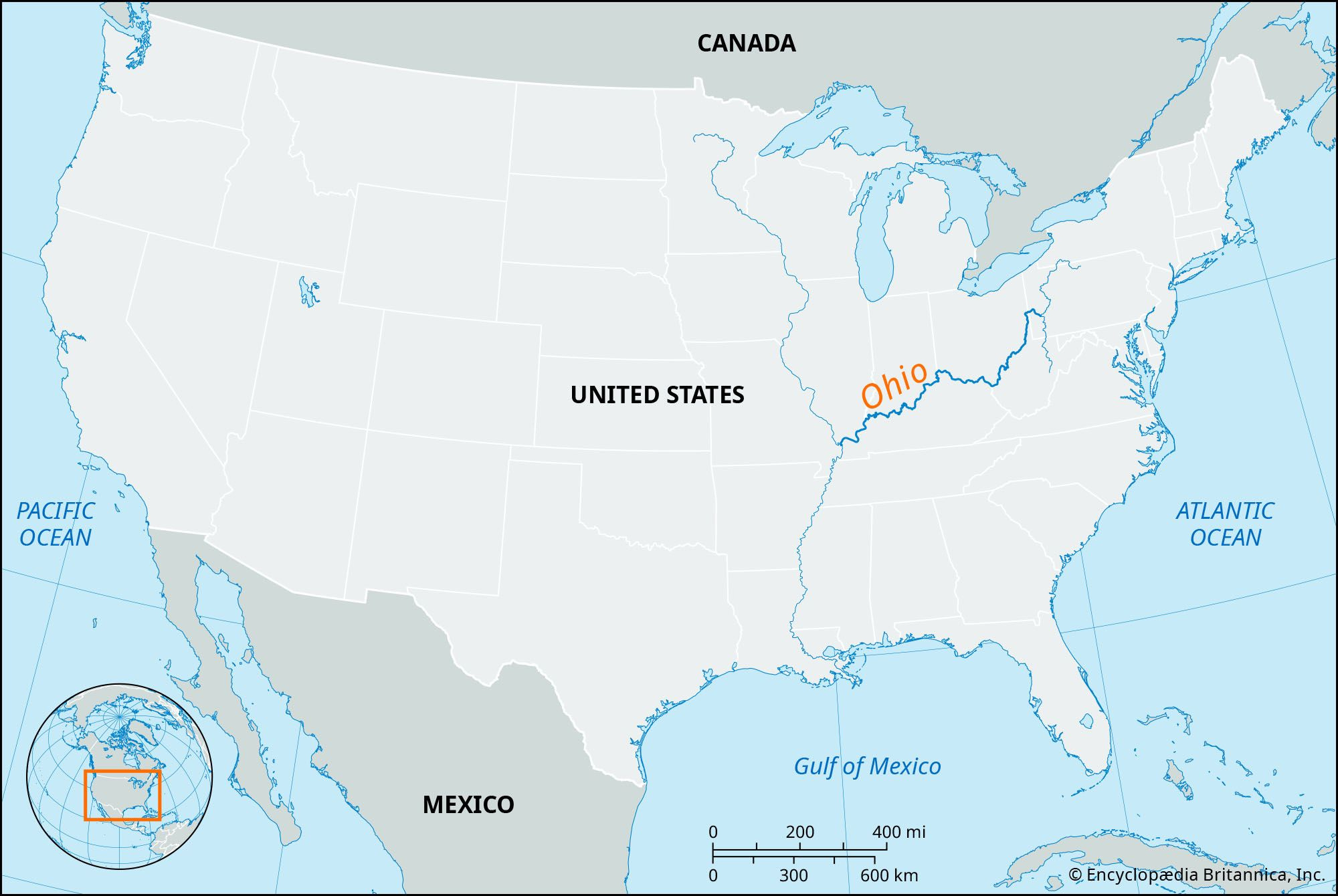 Ohio River | Geography, History &amp;amp; Importance | Britannica intended for Ohio River On Map of USA