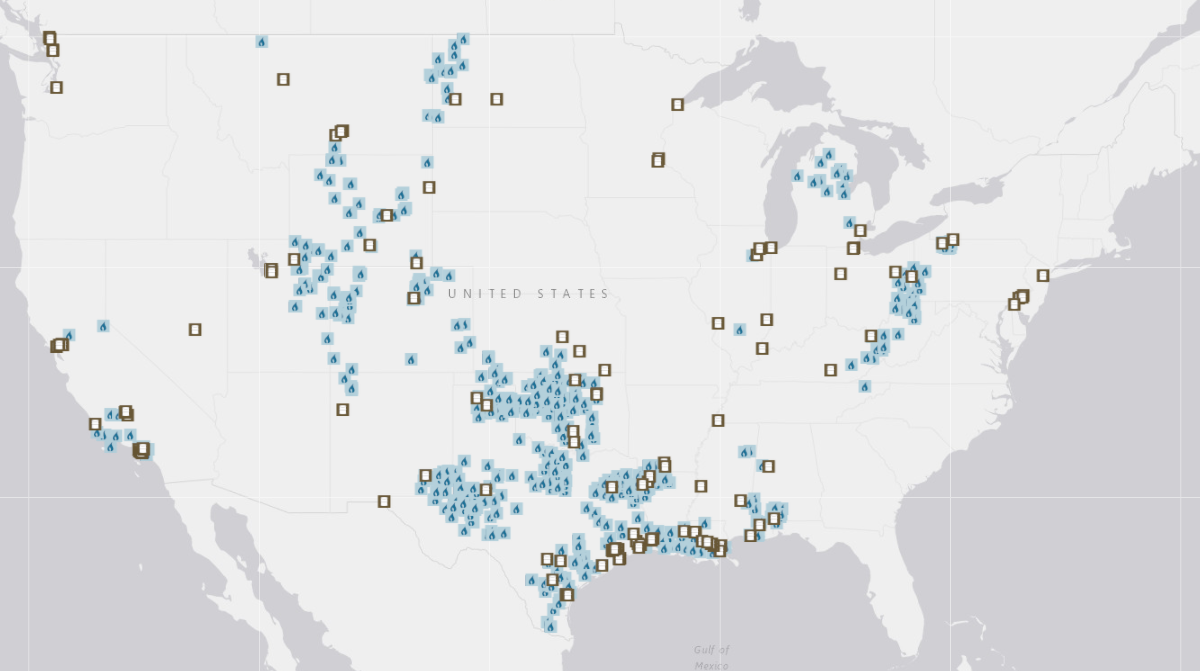 Oil Refining And Gas Processing regarding Map of Oil Refineries In USA
