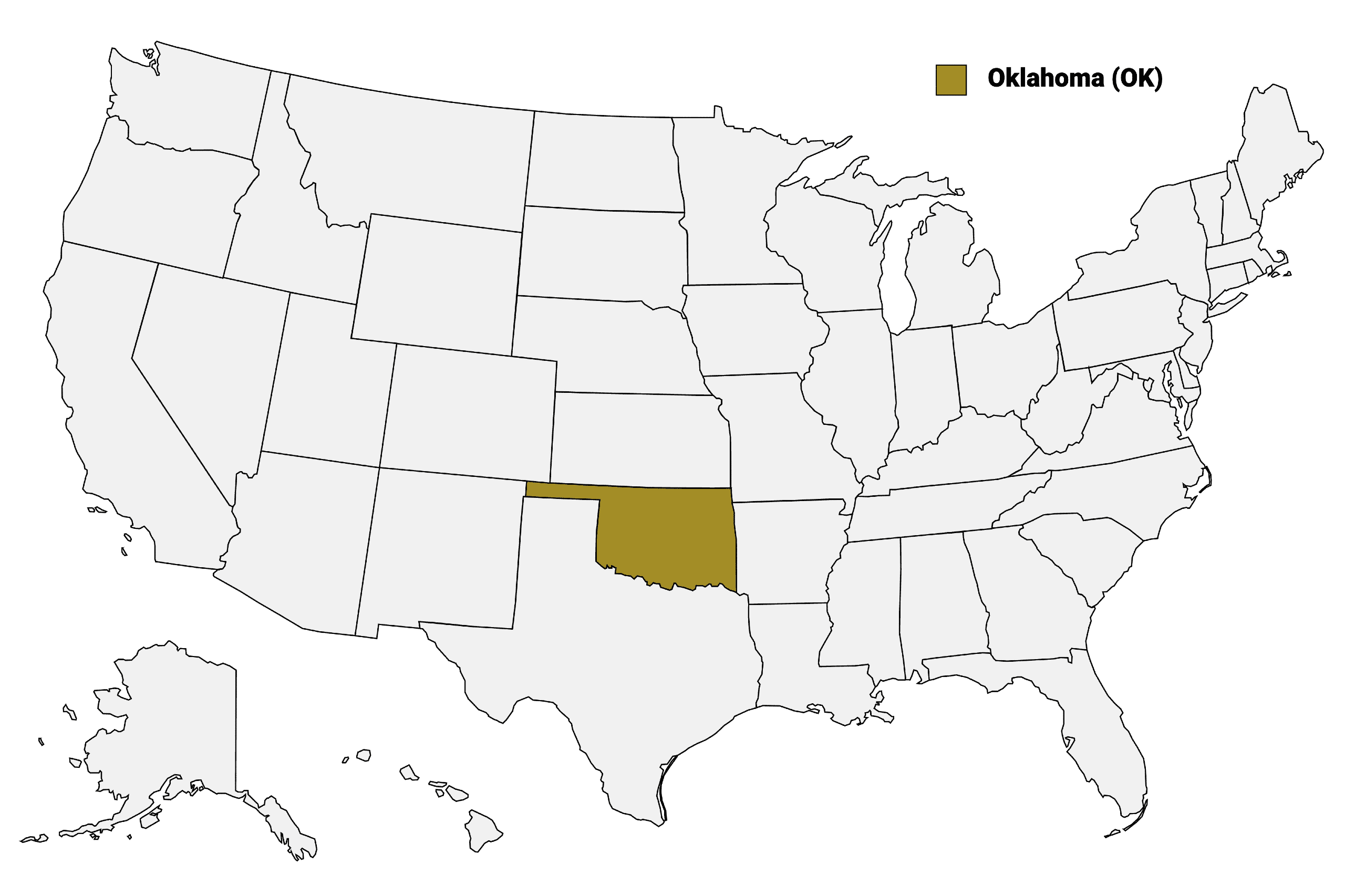 Oklahoma Counties Map | Mappr in Oklahoma On A Map Of Usa