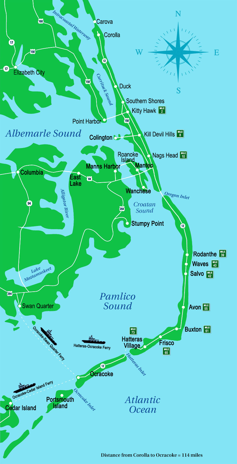 Outer Banks Map | Outer Banks, Nc throughout Map Of Outer Banks North Carolina Usa