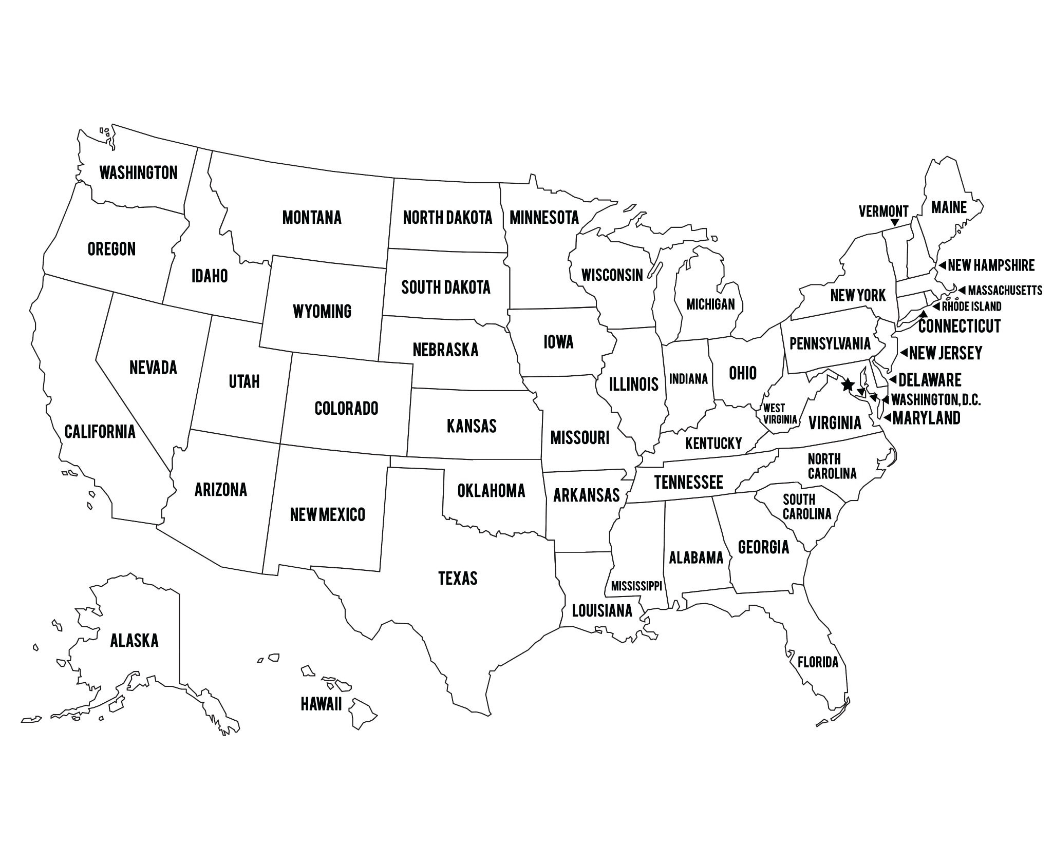 Outline Coloring Pages Usa Map - United States Of America- Instant with regard to Map Of The Usa Coloring Page