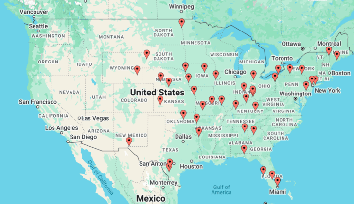 Map of Fema Camps In USA