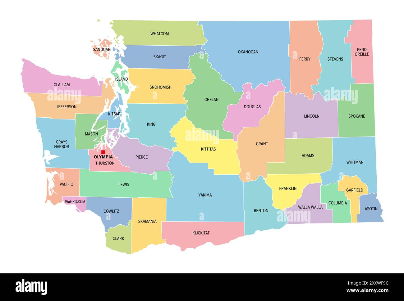 Pacific Northwest Map America Hi-Res Stock Photography And Images for Map Of North Western States Of Usa
