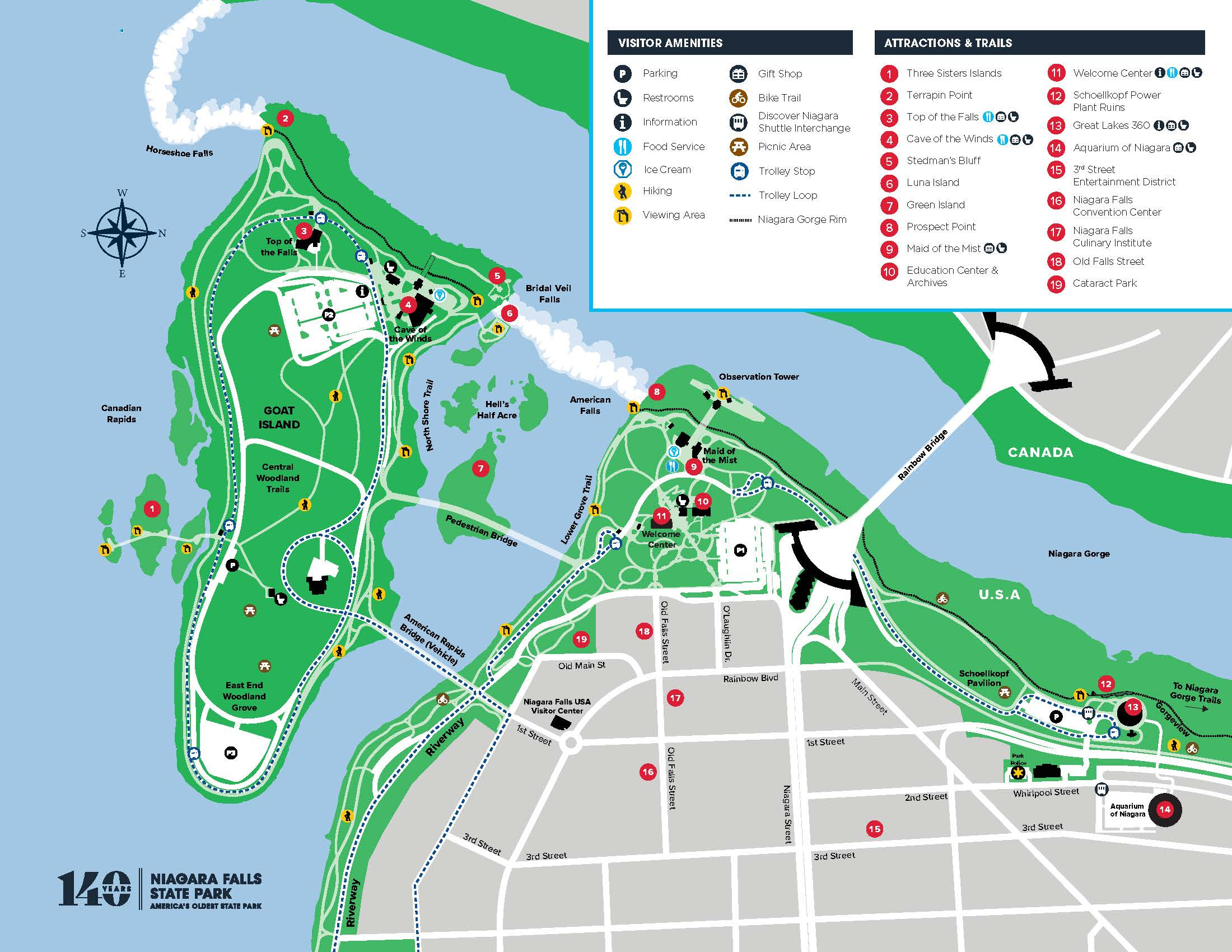 Park Map - Niagara Falls State Park Usa pertaining to Map Of Niagara Falls New York Usa