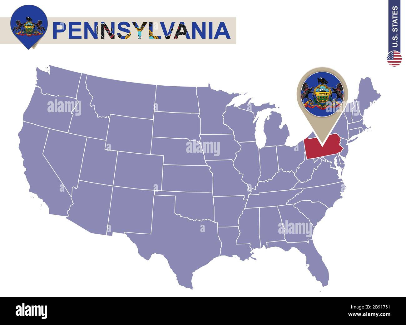 Philadelphia Map Pin Stock Vector Images - Alamy within Where Is Philadelphia On the Map of USA