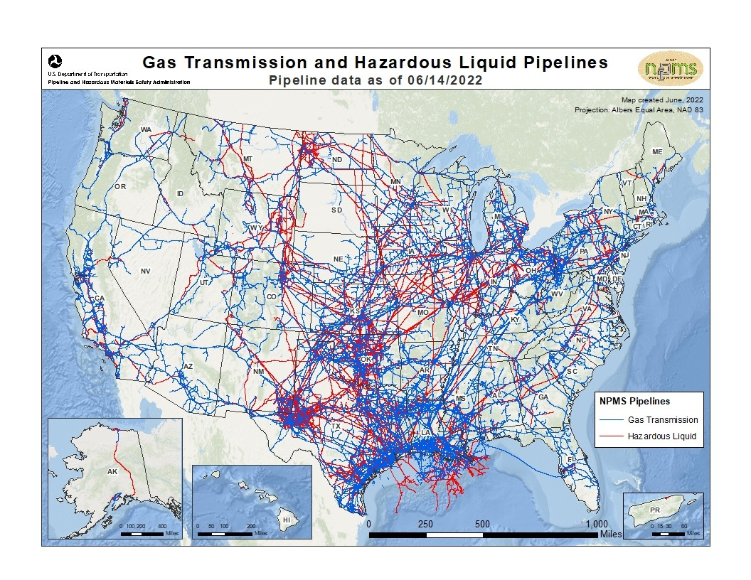 Pipeline101 in Map of Underground Pipelines In USA