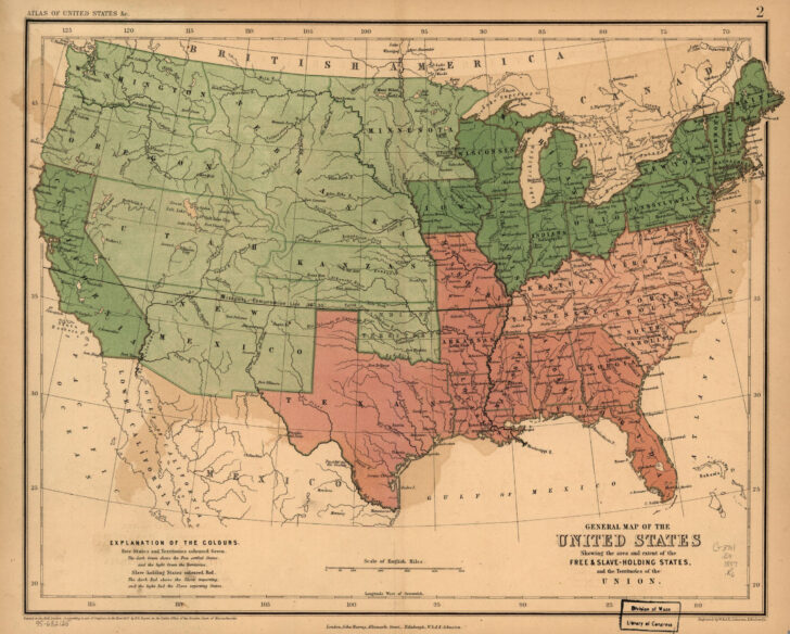 Map of USA In Civil War