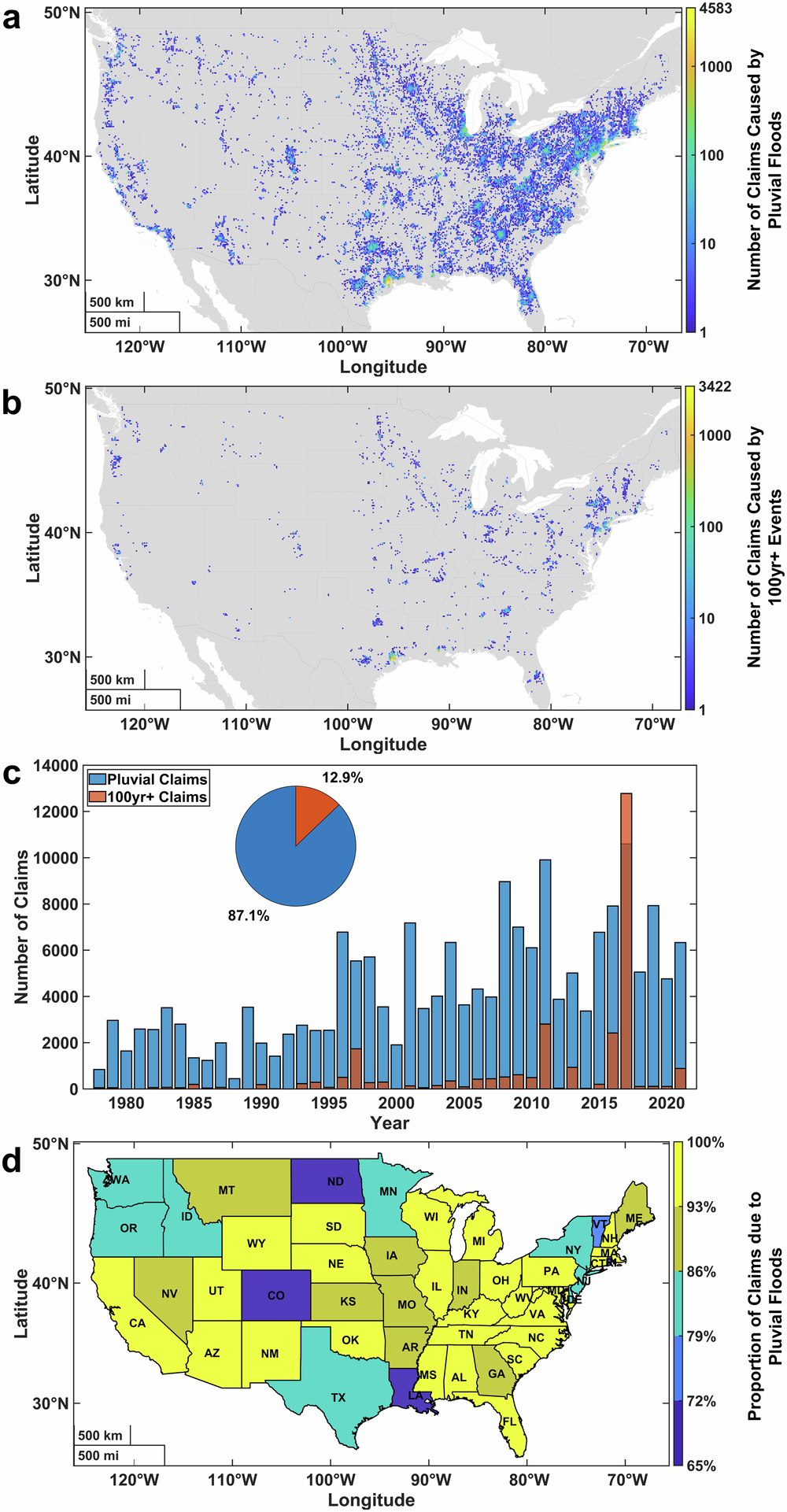 Pluvial Flood Impacts And Policyholder Responses Throughout The inside Fema Navy Flood Map of USA