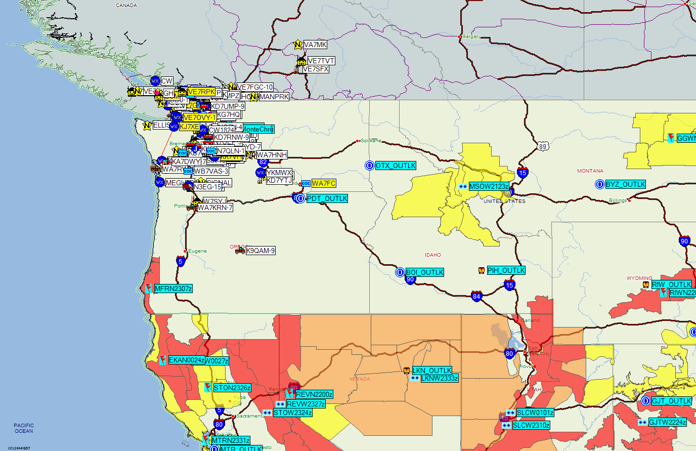 Pmapserver7 Beta - Screenshot Of Northwest Usa And Southwest Bc regarding Map Of Northwest Usa And South West Canada