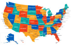 Political Map Of Usa (Colored State Map) | Mappr for Political Map of USA with Capitals