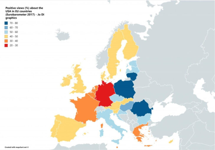 Map of USA and Europe Countries