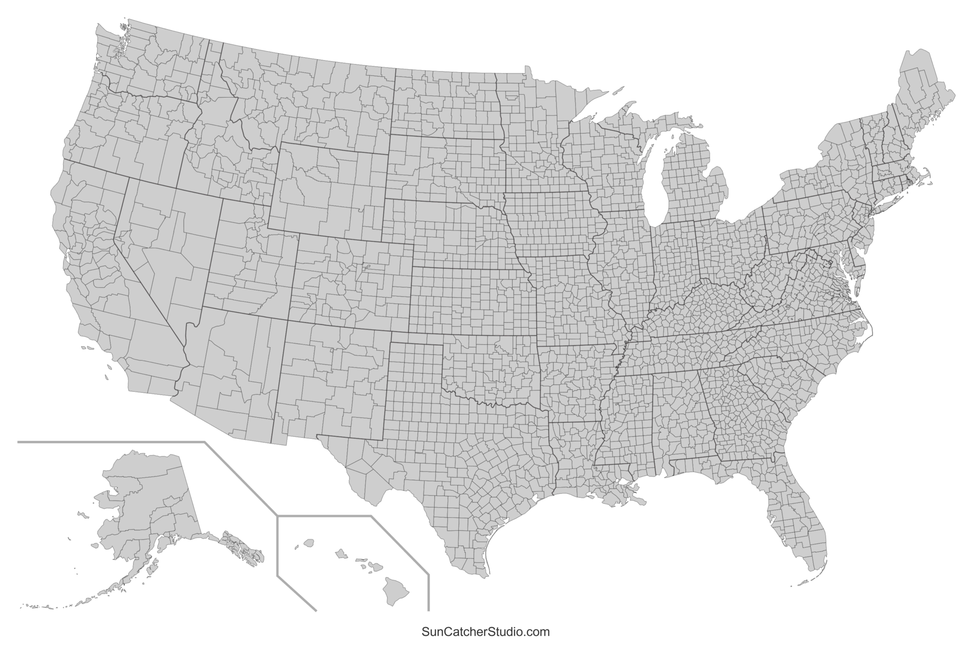 Printable Us Maps With States (Usa, United States, America) – Free inside Map of USA Black and White Pdf