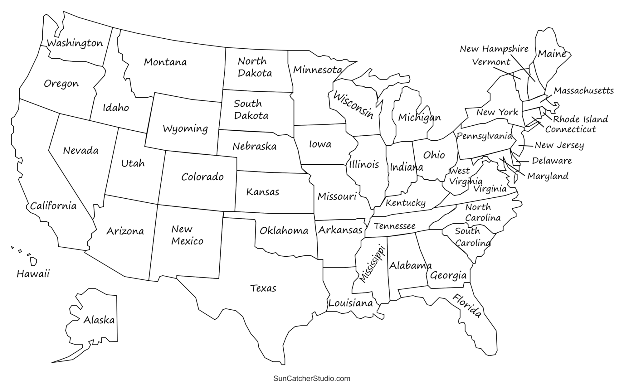 Printable Us Maps With States (Usa, United States, America) – Free pertaining to The Map Of The Usa With Names