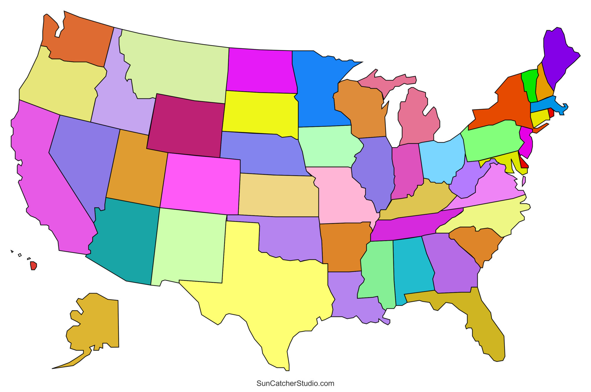 Printable Us Maps With States (Usa, United States, America) – Free with Map of All the States In the USA