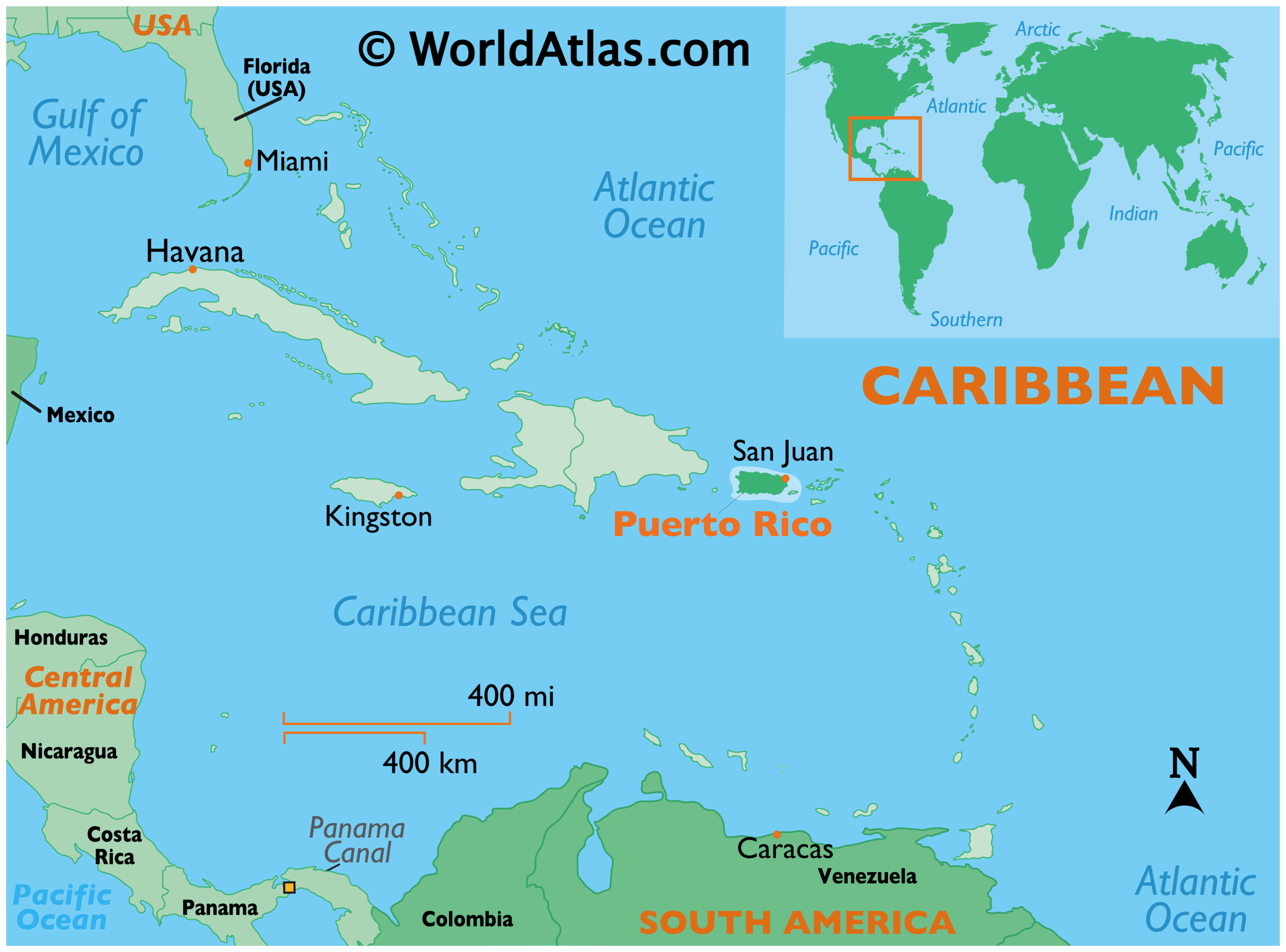 Puerto Rico Maps &amp;amp; Facts - World Atlas within Map Of Puerto Rico And Usa