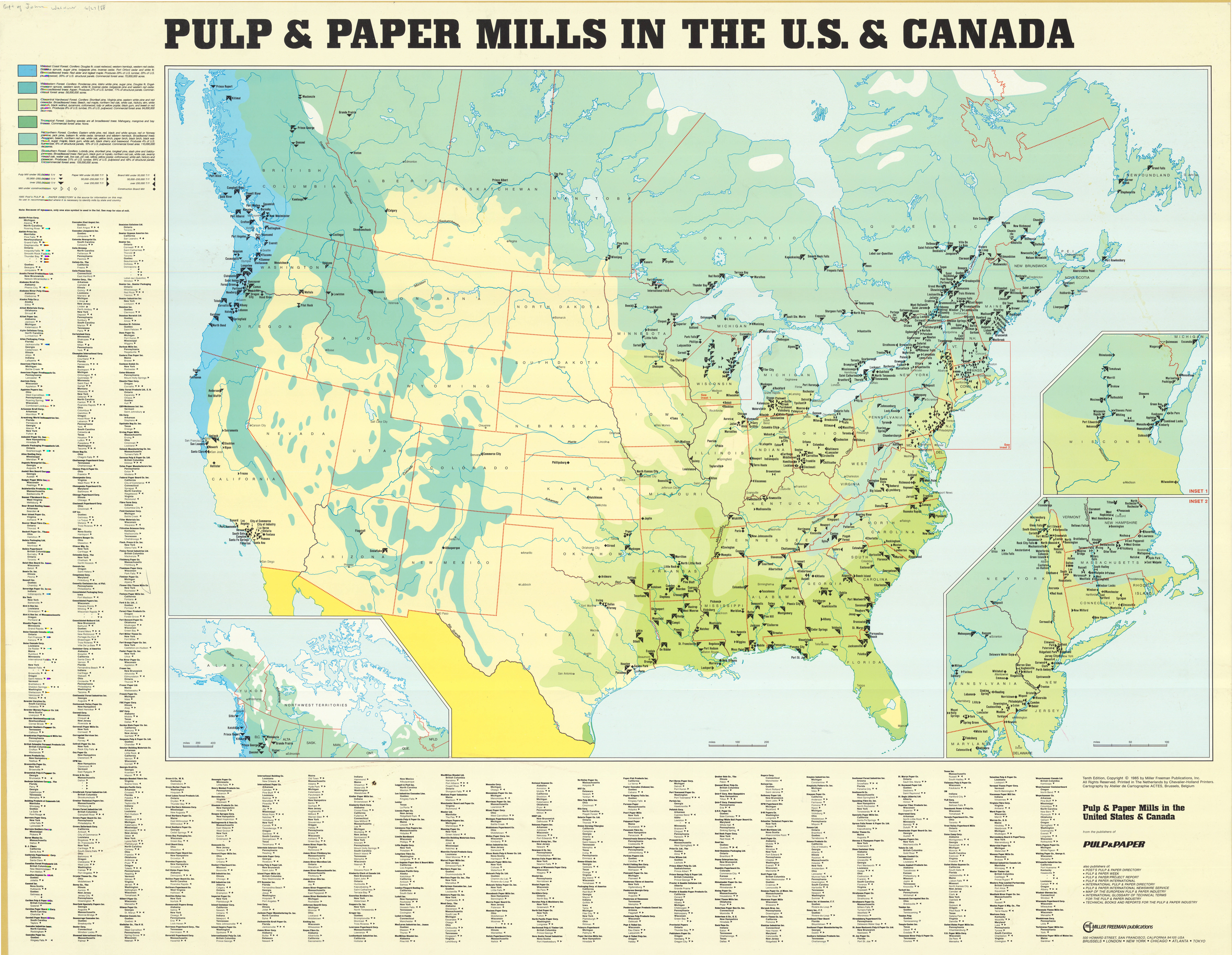 Pulp &amp;amp; Paper Mills In The U.s. &amp;amp; Canada / Cartographyatelier with Map Of Paper Mills In Usa