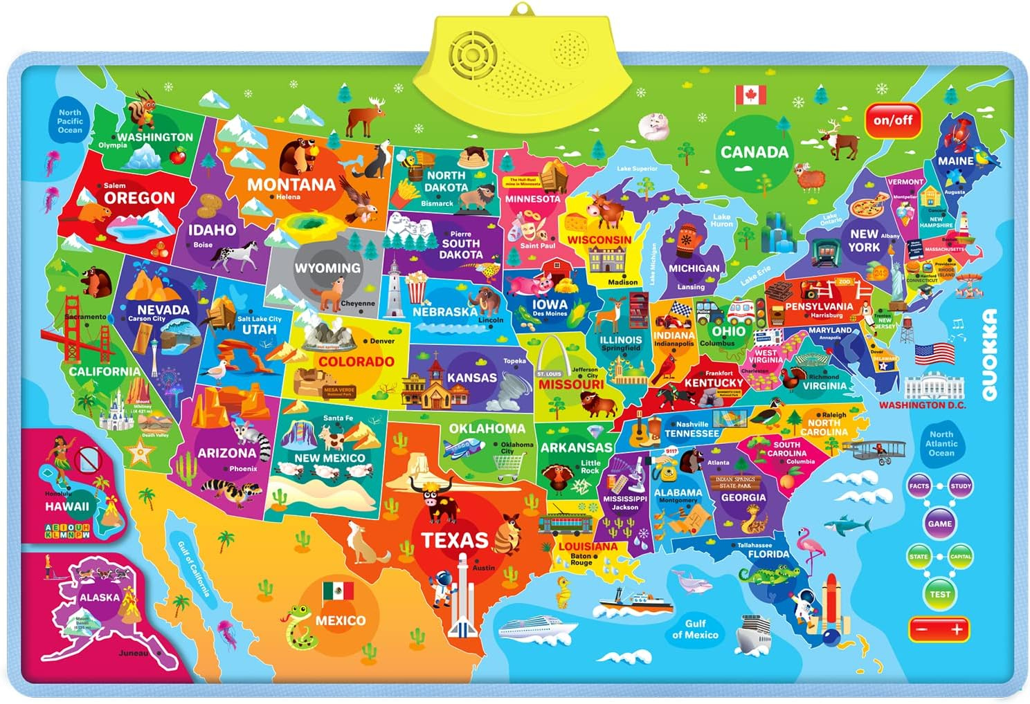 Quokka Usa Map Educational Toy For Kids - Macao | Ubuy pertaining to Interactive Map of USA For Students