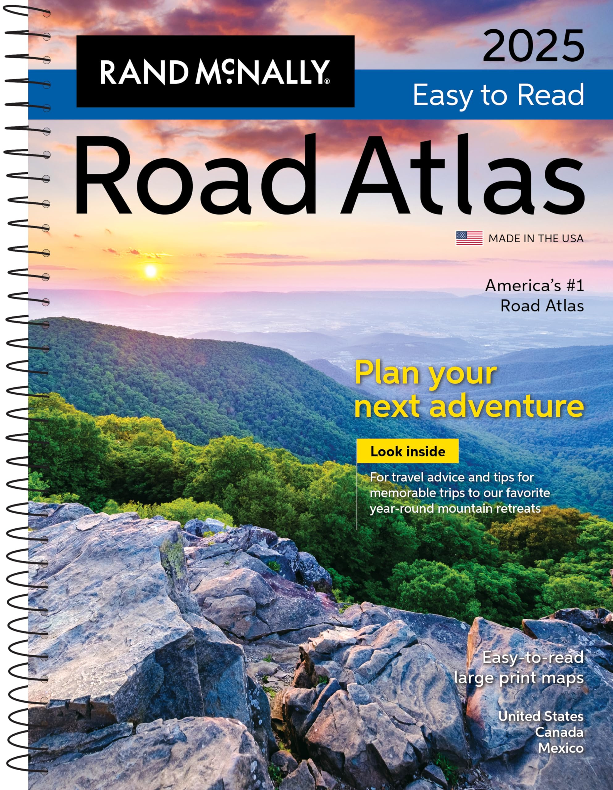 Rand Mcnally Road Atlas 2025: United States, Canada, Mexico Easy with regard to Map of USA and Mexico 2025