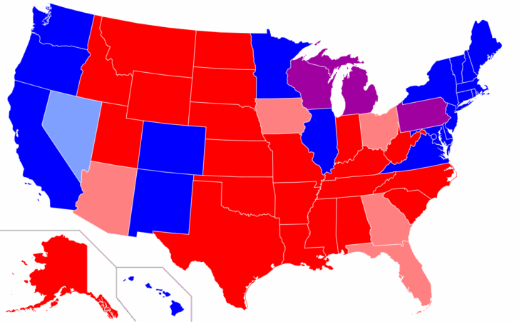 Map of USA By Political Party Map of USA By Political Party