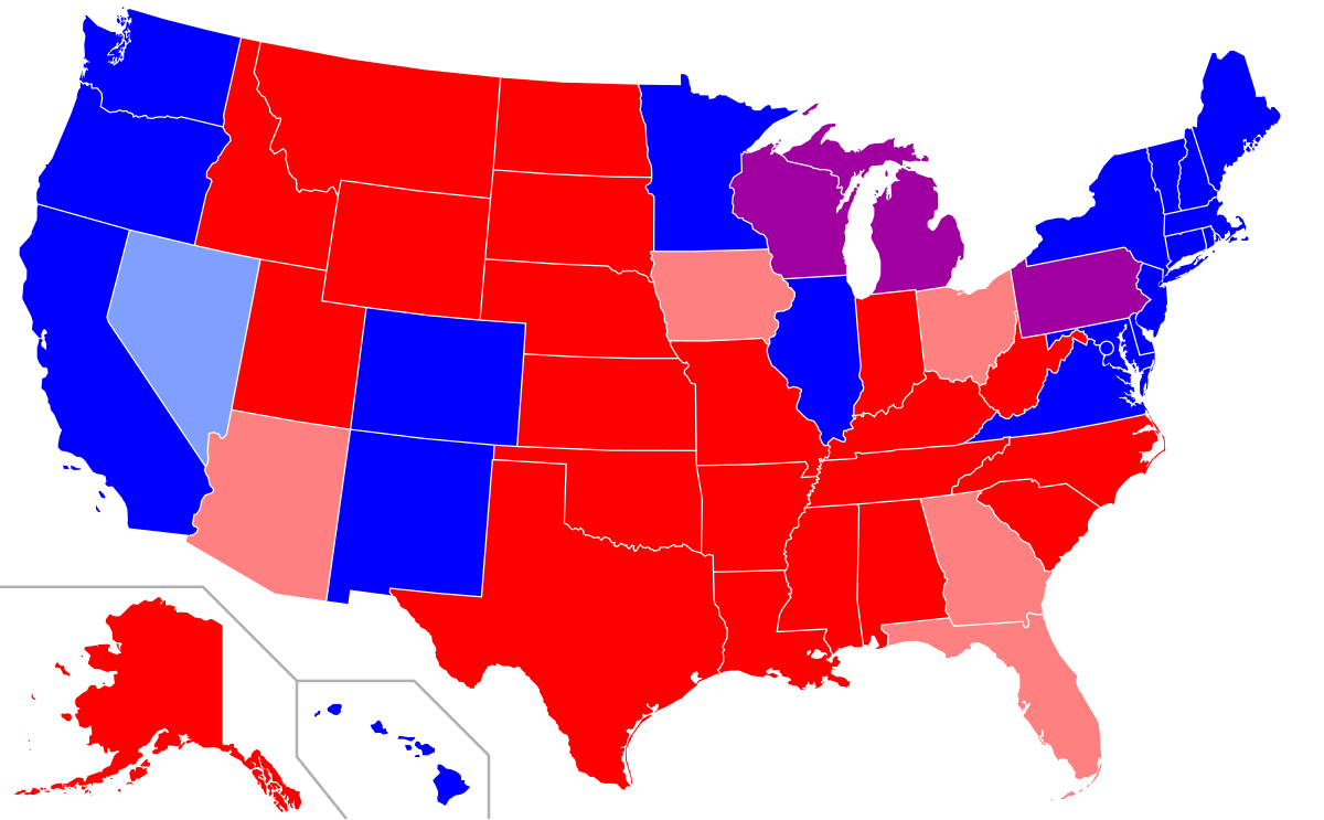 Red States And Blue States - Wikipedia inside Usa Map Of Red And Blue States 2025