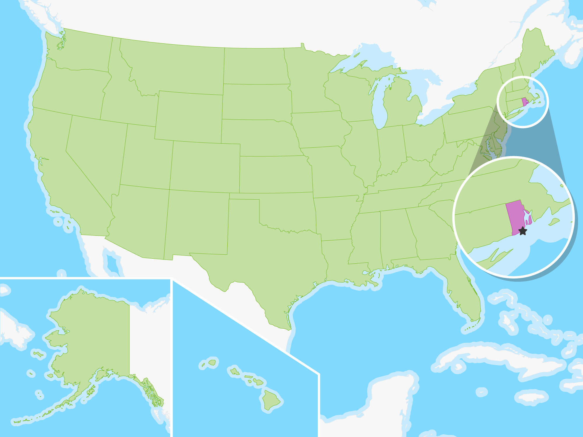 Rhode Island | Free Study Maps with regard to Rhode Island On A Map of USA
