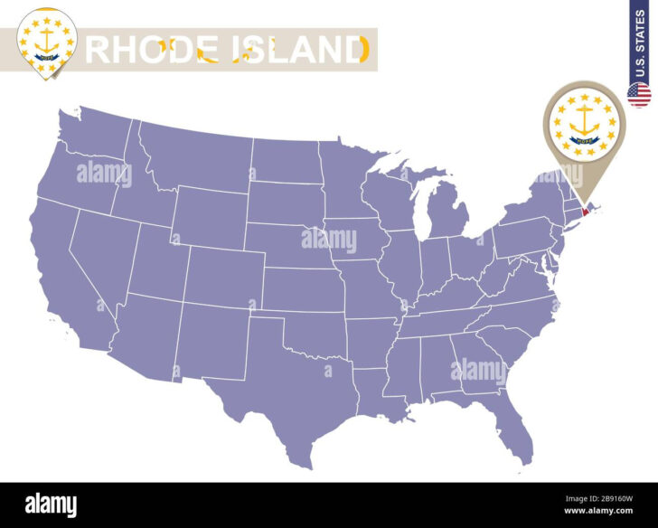 Rhode Island On Map of USA
