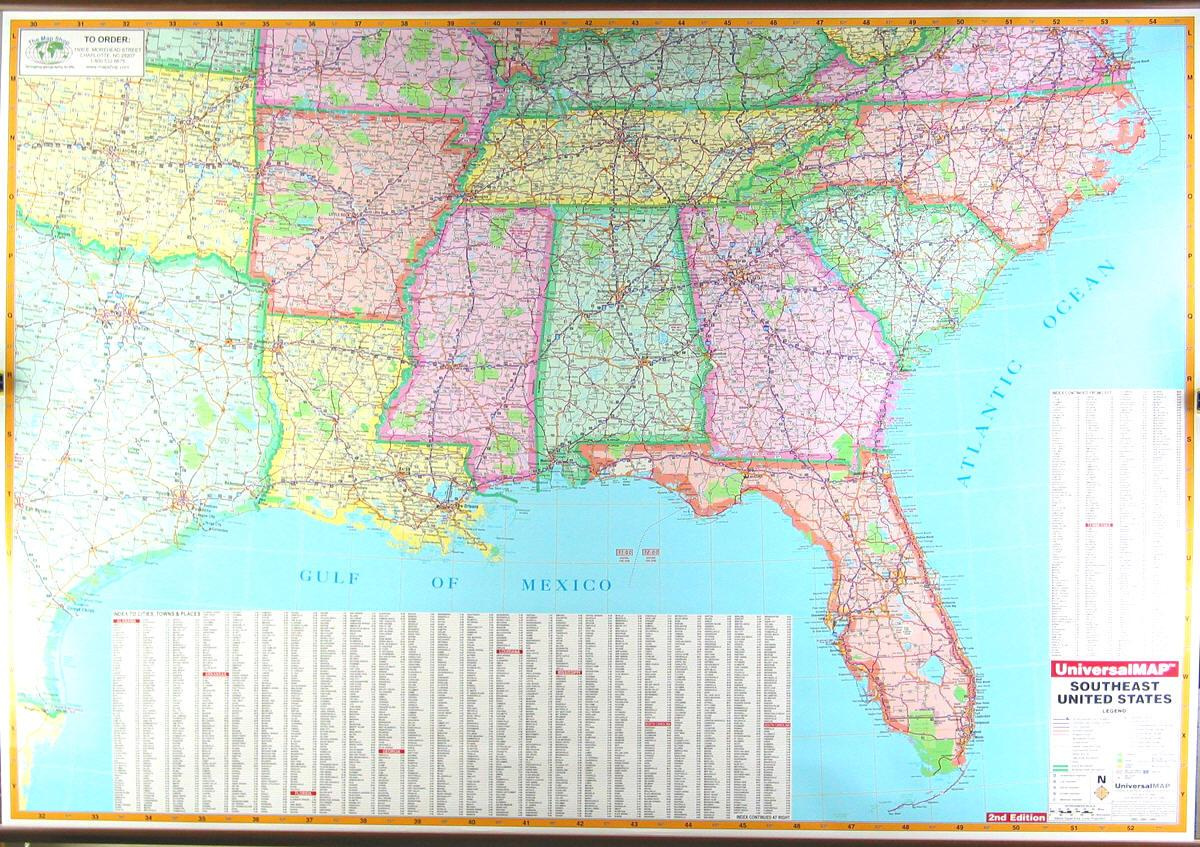 Road Map Of Southeast Us - Southeast Us Road Map (Northern America in Map of Southeast USA Road Map