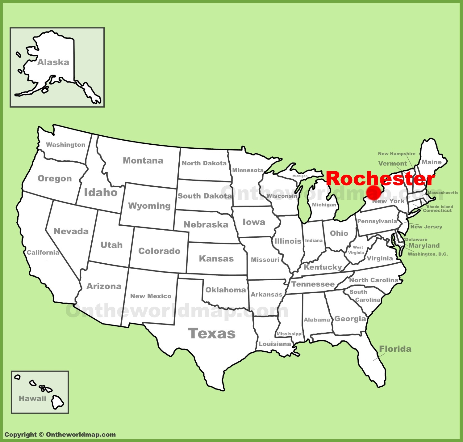 Rochester Location On The U.s. Map - Ontheworldmap with Map Of Rochester New York Usa