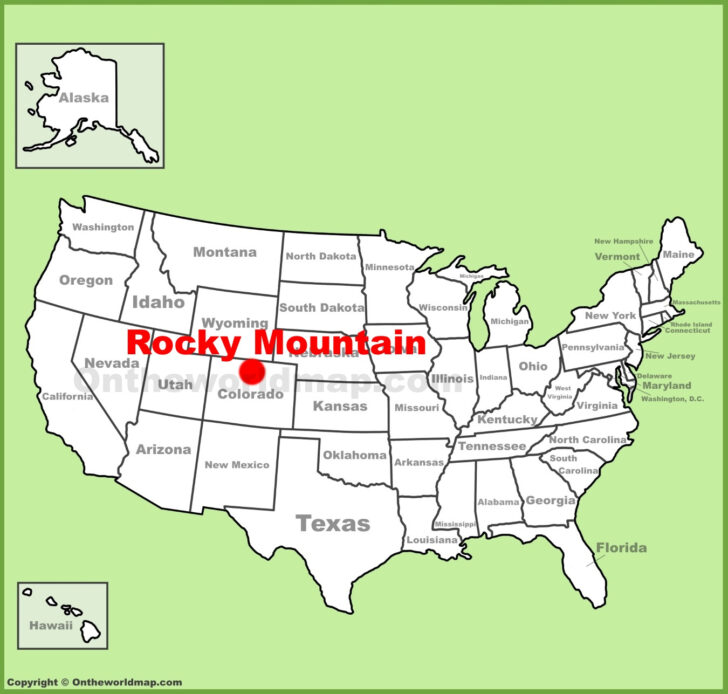 Rocky Mountains On Map of USA