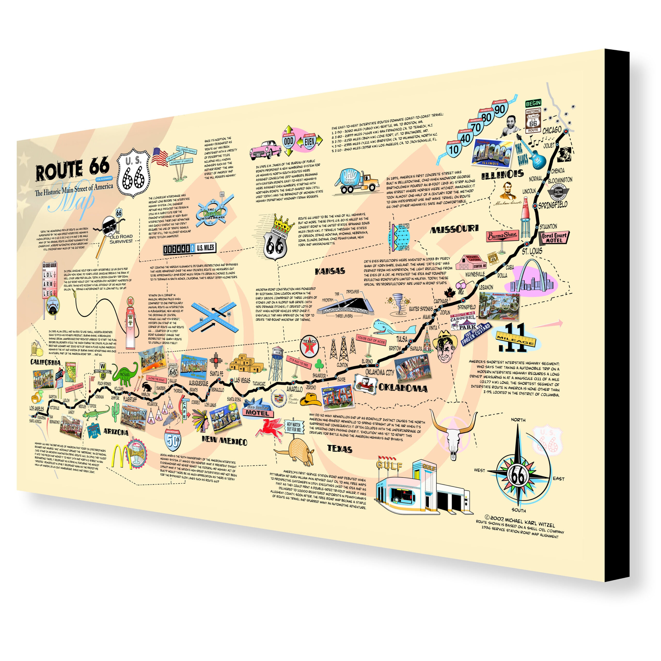 Route 66 Map - Historical American Icons Of The Mother Road with regard to Road Map Of Usa Route 66