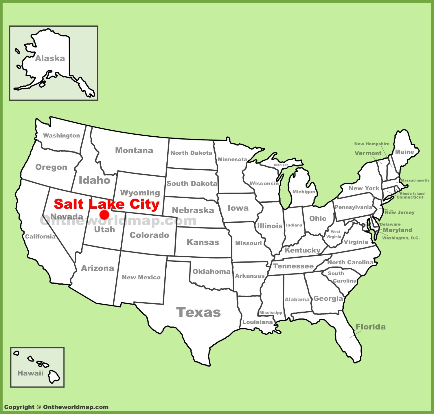 Salt Lake City Location On The U.s. Map - Ontheworldmap pertaining to Salt Lake City On Map Of Usa