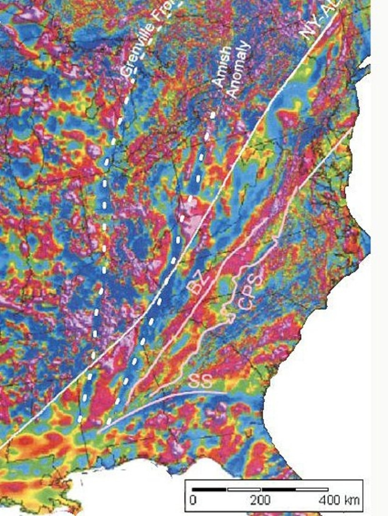 San Andreas-Like Fault Found In Eastern U.s. for Map of Fault Lines In USA