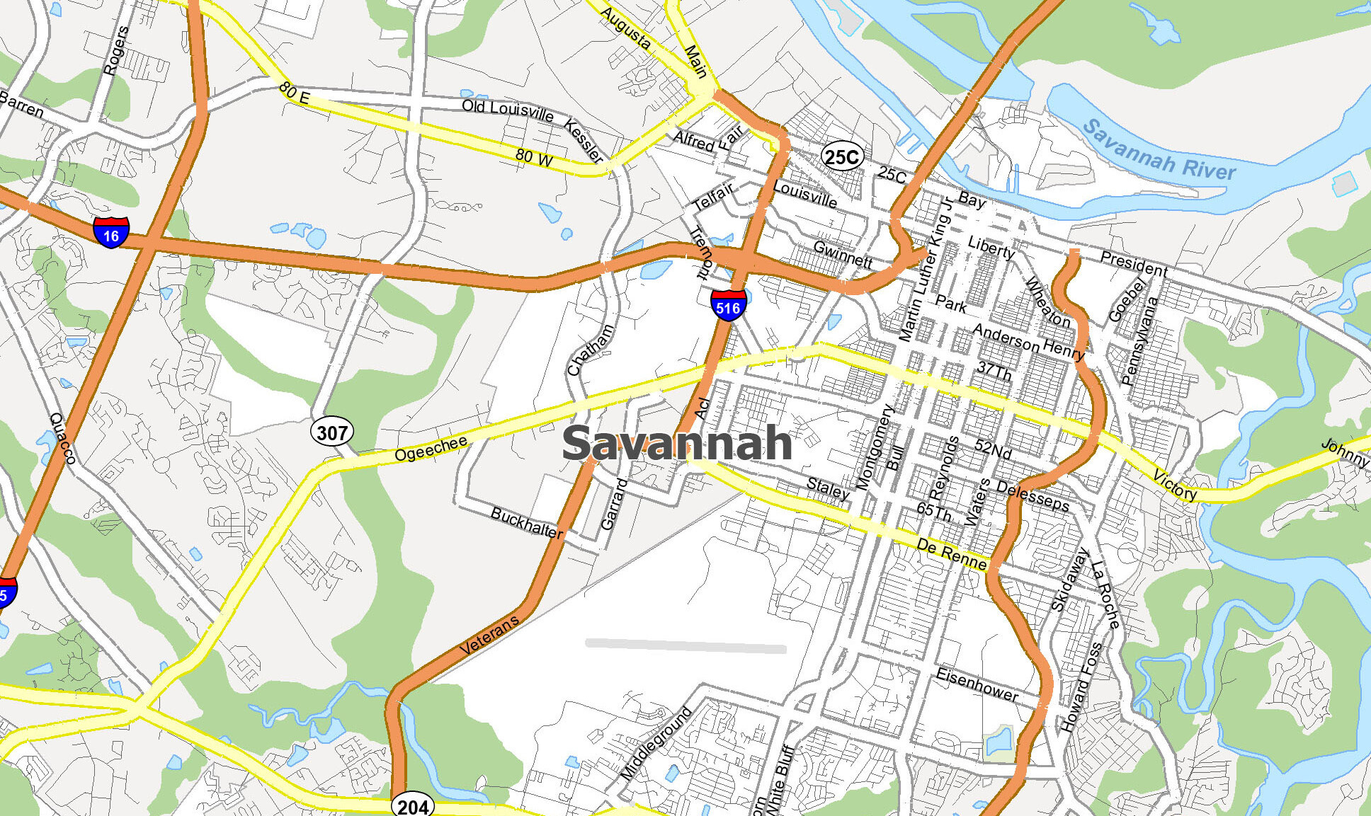 Savannah Georgia Map - Gis Geography intended for Savannah Georgia On Map Of Usa
