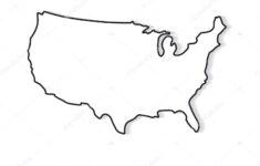 Schwarz Weiße Karte Vereinigter Staaten Vektorillustration Stock intended for Map Of Usa Black And White