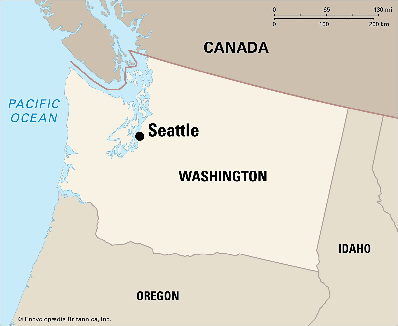 Seattle | Geography, History, Map, &amp;amp; Points Of Interest | Britannica within Seattle On A Map Of Usa