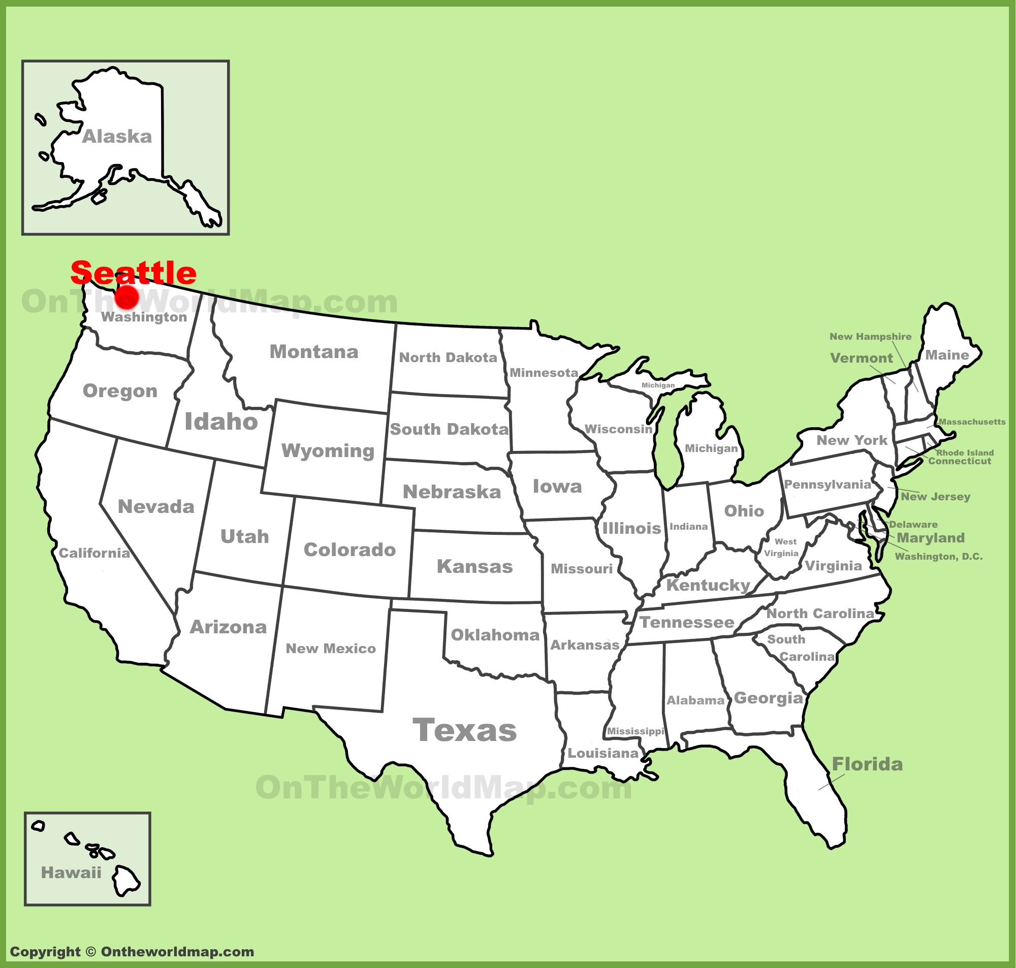 Seattle Location On The U.s. Map - Ontheworldmap inside Seattle Washington On the Map of USA