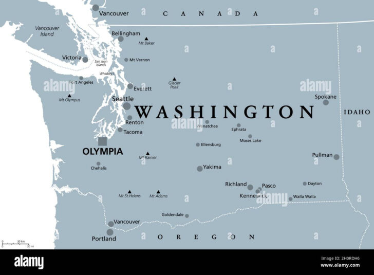 Seattle Washington On Map of USA