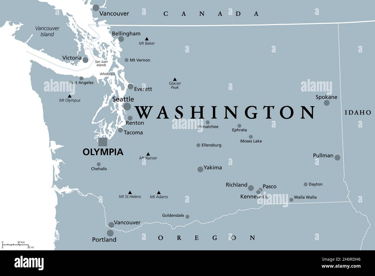 Seattle Washington State Map Hi-Res Stock Photography And Images within Seattle Washington On Map of USA