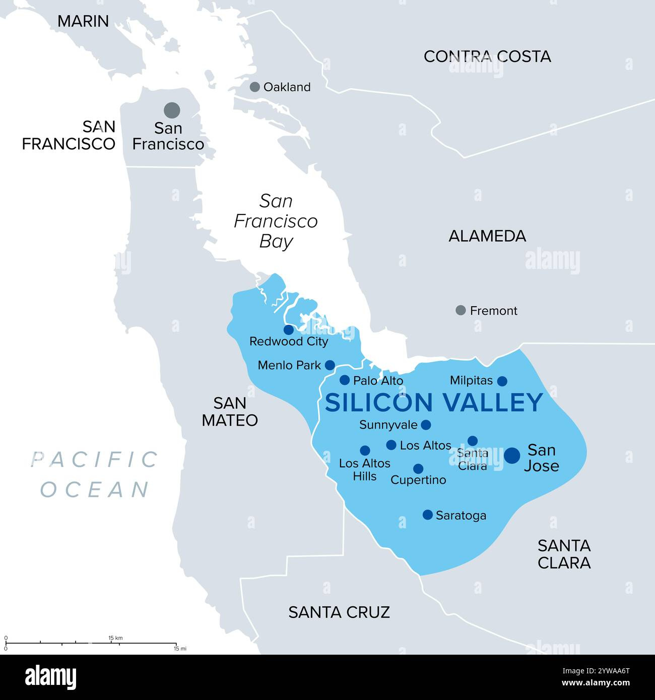 Silicon Valley Map Hi-Res Stock Photography And Images - Alamy inside Silicon Valley On Map Of Usa