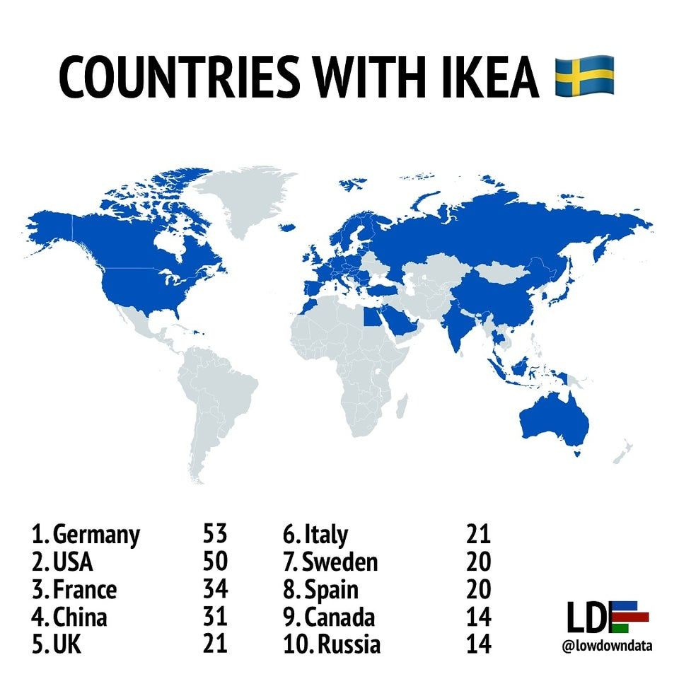 Simon Kuestenmacher On X: &amp;quot;World Map@Lowdowndata Shows All within Map of Ikea Stores In USA