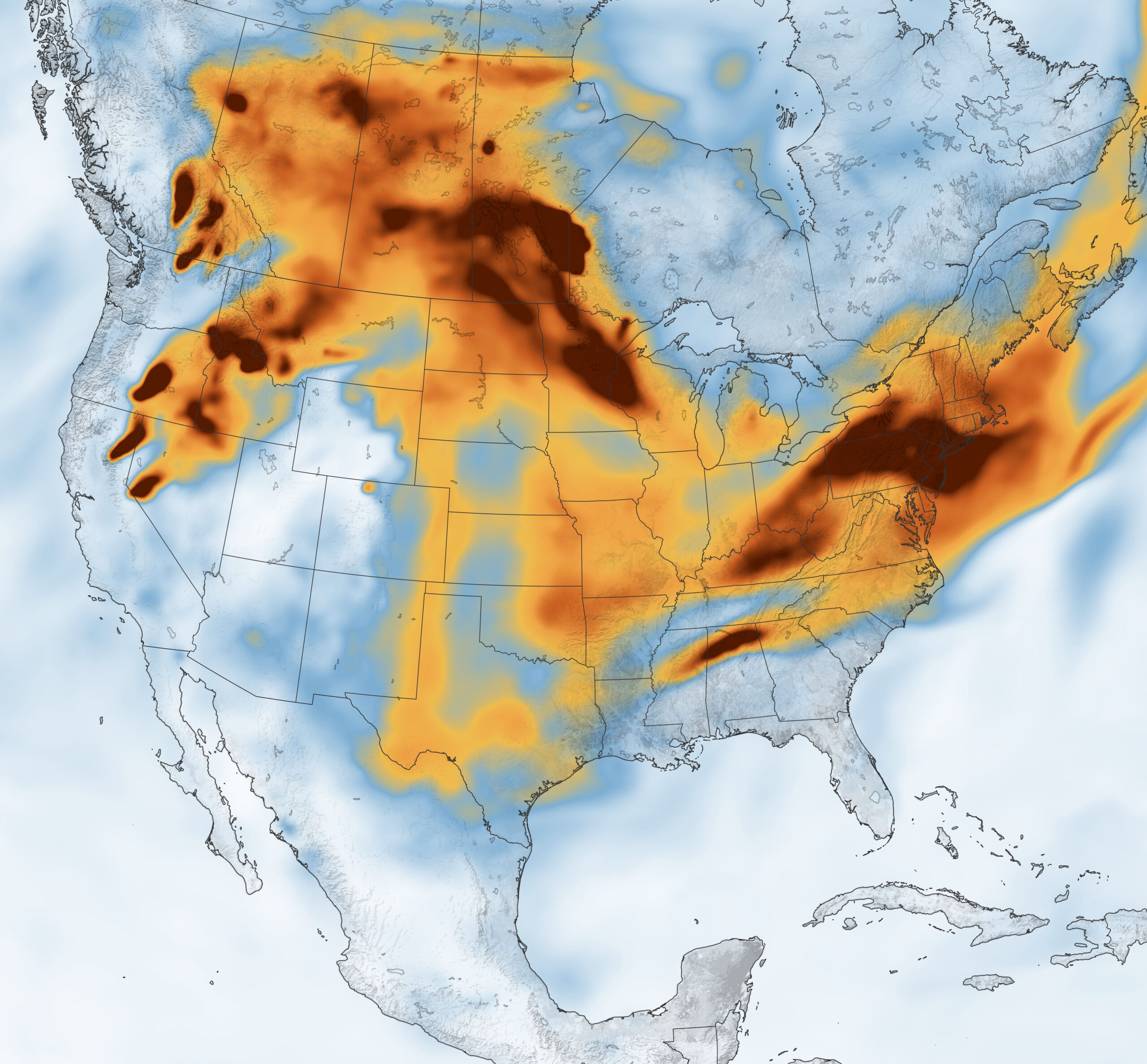Smoke Across North America within Map of Fires In Northwest USA
