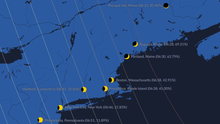 Map of Solar Eclipse 2025 USA