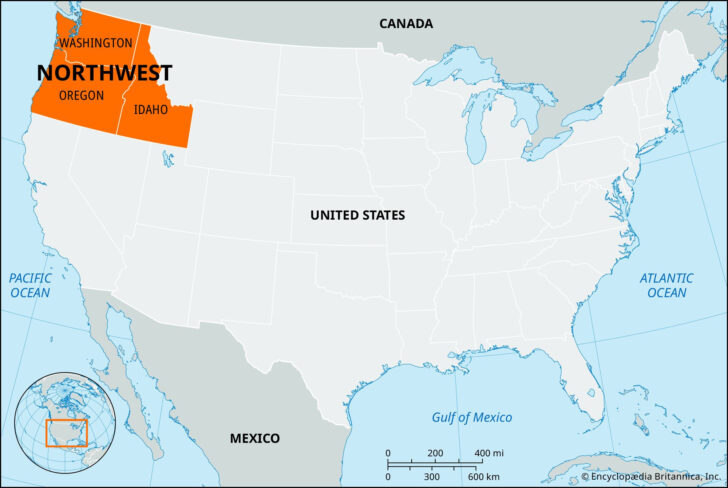 Map of the North West USA