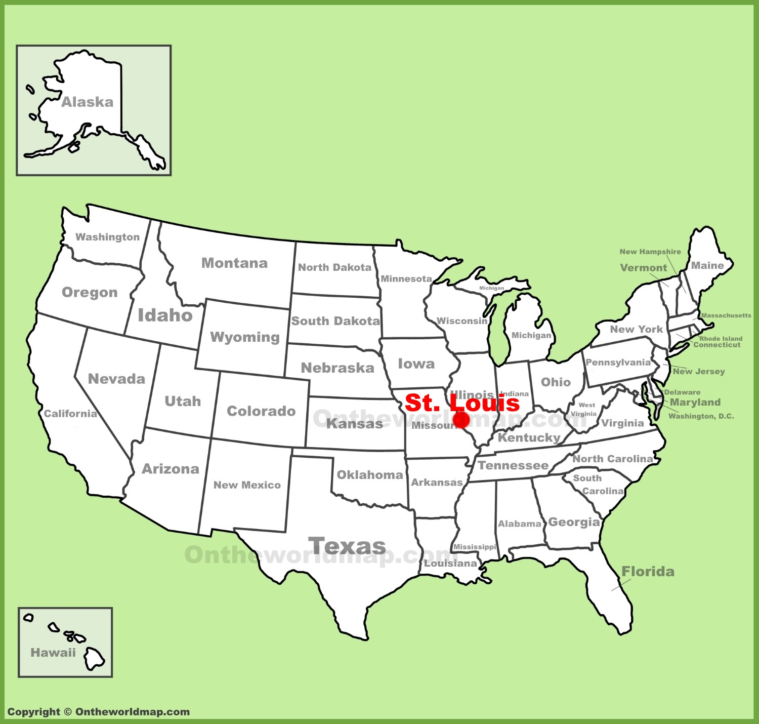 St. Louis Location On The U.s. Map - Ontheworldmap in St Louis On Map Of Usa