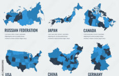 Stock-Vektorgrafik „Country Maps Infographic Template. Usa, Japan in Map Of Usa Canada And Russia