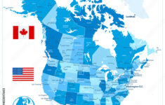 Stock-Vektorgrafik „Usa And Canada Large Detailed Political Map In with Political Map of Canada and USA
