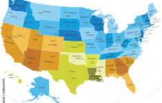Stock-Vektorgrafik „Usa States Map With Names Of Cities“ | Adobe Stock throughout Map Of Usa States With Names And Cities