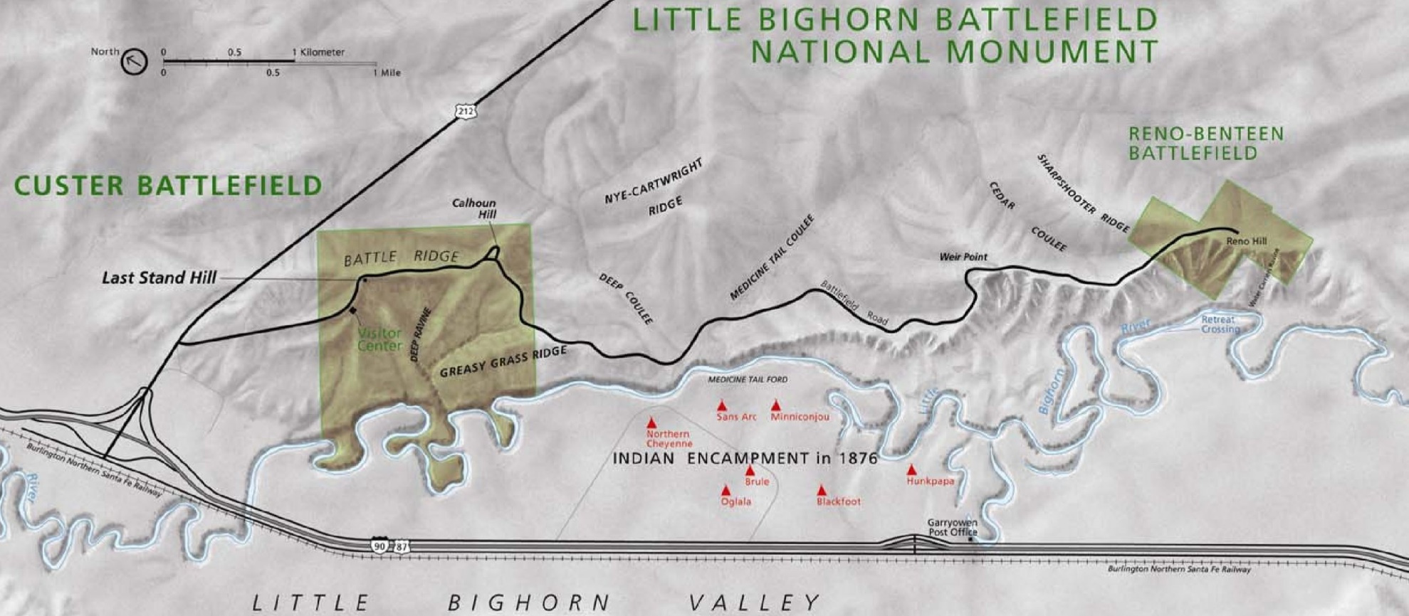 Stratotype Inventory—Little Bighorn Battlefield National Monument intended for Battle of Little Bighorn Map USA