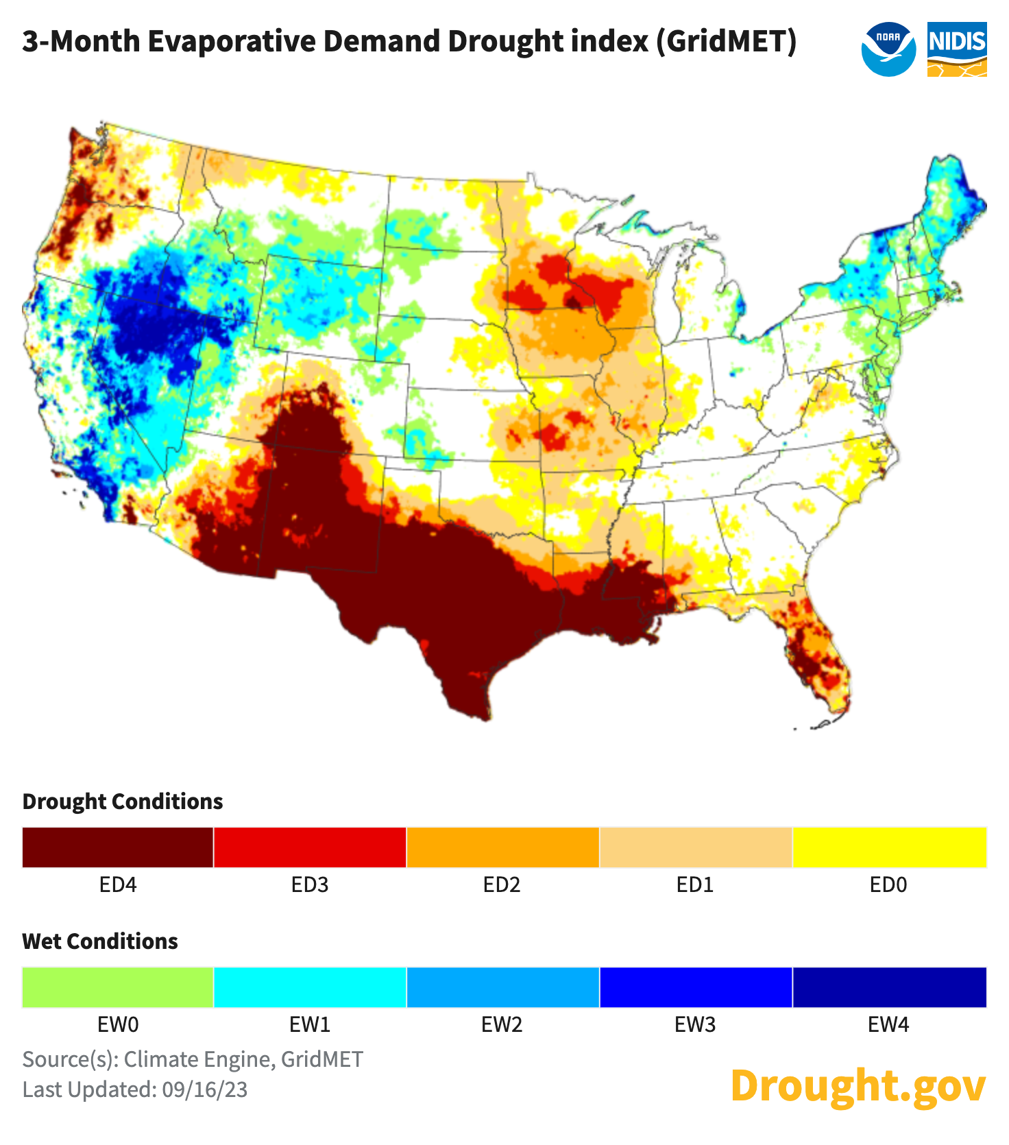 Summer 2023 In Review: A Look Back At Drought Across The U.s. In for Map of Drought Areas In USA