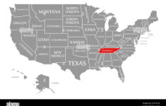 Tennessee Red Highlighted In Map Of The United States Of America intended for Tennessee On A Map of USA